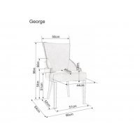 Scaun Tapitat GEORGE VELVET Genarom SN Albastru / Bluvel 86